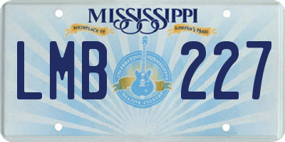 MS license plate LMB227