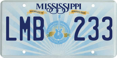 MS license plate LMB233