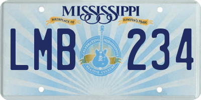 MS license plate LMB234