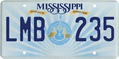 MS license plate LMB235