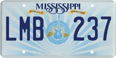 MS license plate LMB237
