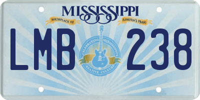 MS license plate LMB238
