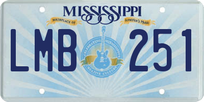 MS license plate LMB251