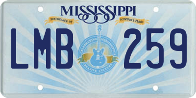 MS license plate LMB259