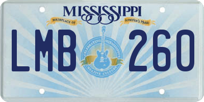 MS license plate LMB260