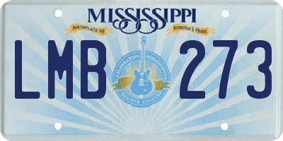MS license plate LMB273