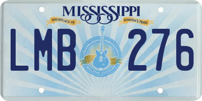 MS license plate LMB276