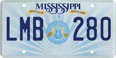 MS license plate LMB280