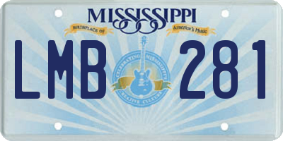 MS license plate LMB281