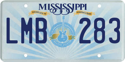 MS license plate LMB283