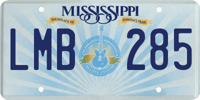MS license plate LMB285