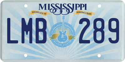 MS license plate LMB289