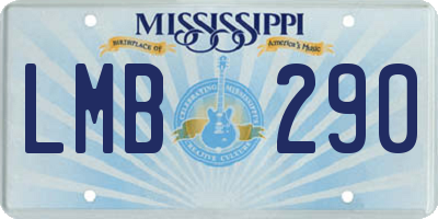 MS license plate LMB290