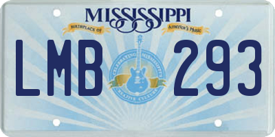 MS license plate LMB293
