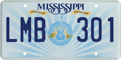 MS license plate LMB301
