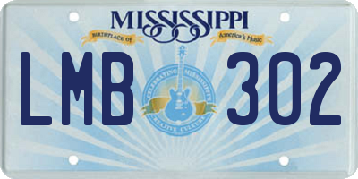 MS license plate LMB302