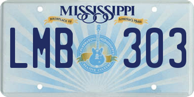 MS license plate LMB303