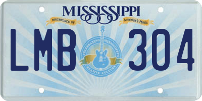 MS license plate LMB304