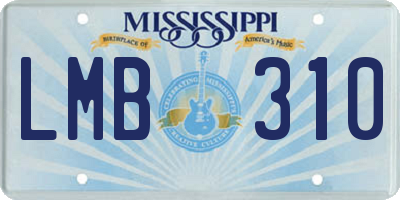 MS license plate LMB310