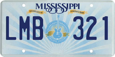 MS license plate LMB321