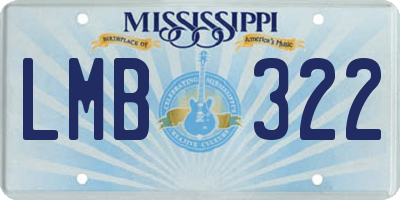 MS license plate LMB322