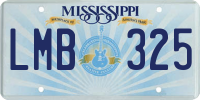 MS license plate LMB325