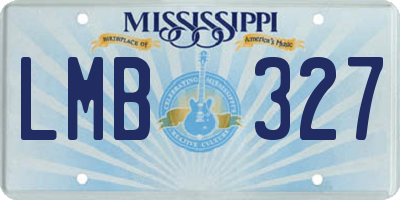 MS license plate LMB327
