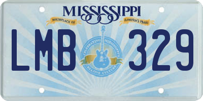 MS license plate LMB329