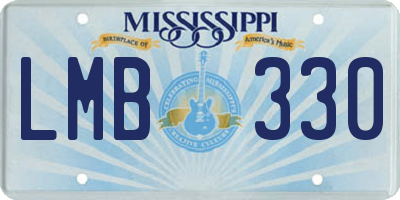 MS license plate LMB330