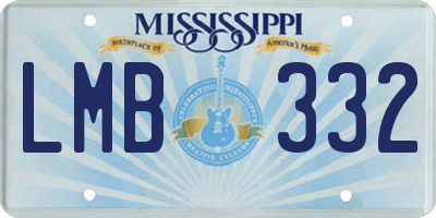 MS license plate LMB332