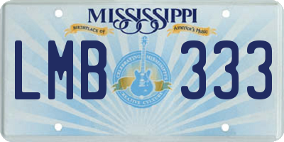 MS license plate LMB333