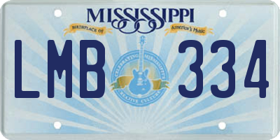 MS license plate LMB334