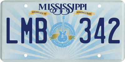MS license plate LMB342