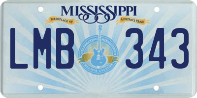 MS license plate LMB343