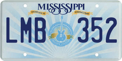 MS license plate LMB352