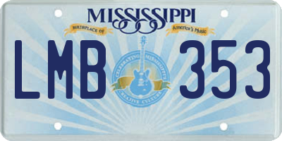 MS license plate LMB353