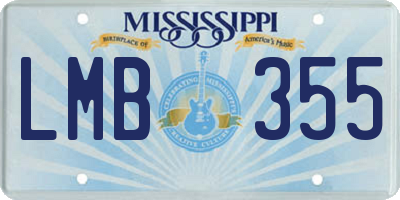 MS license plate LMB355