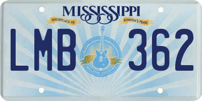 MS license plate LMB362