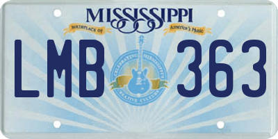 MS license plate LMB363