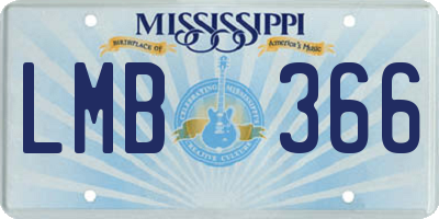 MS license plate LMB366
