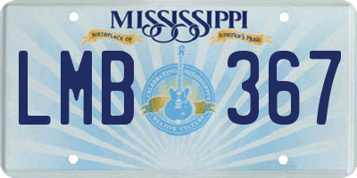 MS license plate LMB367