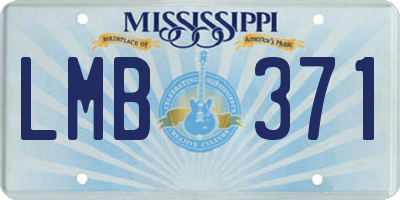 MS license plate LMB371