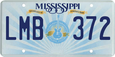 MS license plate LMB372