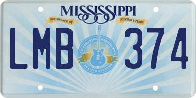 MS license plate LMB374