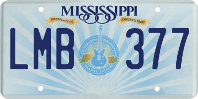 MS license plate LMB377