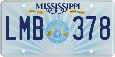 MS license plate LMB378