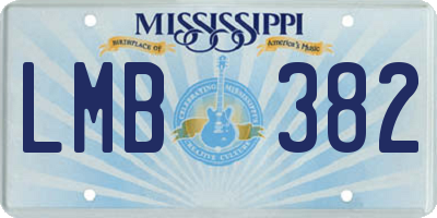 MS license plate LMB382