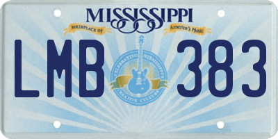 MS license plate LMB383
