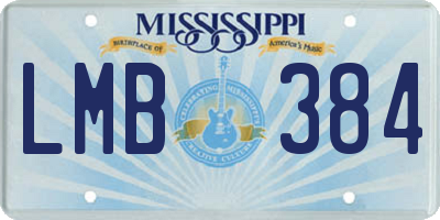 MS license plate LMB384
