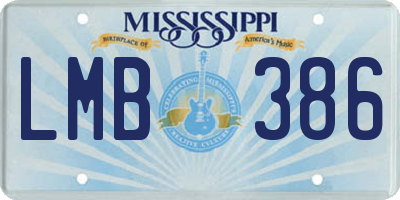MS license plate LMB386
